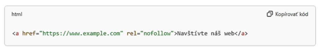 nofollow odkaz